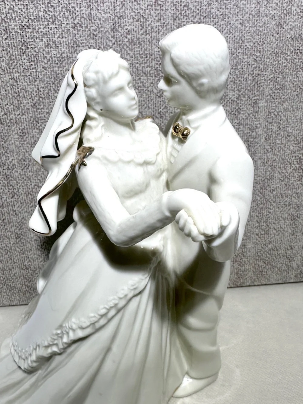 Bride and Groom White Porcelain 5” Wedding Cake Topper Mikasa